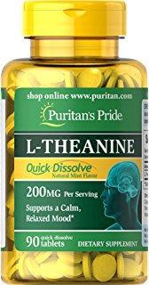 Puritan's Pride L-Theanine 100 mg (200 mg. Per Serving) (90 caps)