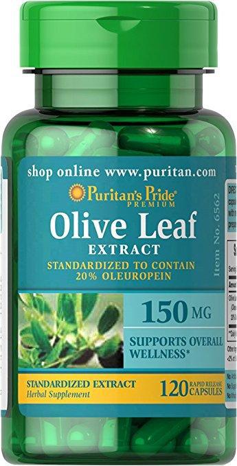 Puritan's Pride Olive Leaf Extract 150 mg, Екстракт листя оливи (120 капс.)