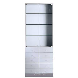 Вітрина підлогова зі скляними полицями для салону краси лабораторія для косметики стелажна шафа VM511