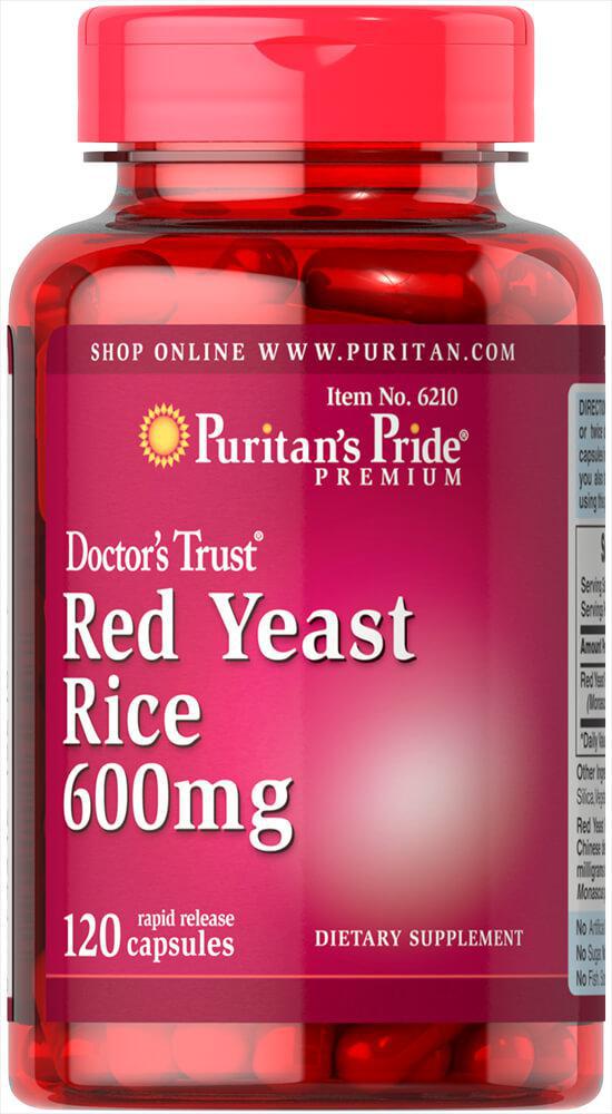 Puritan's Pride Red Yeast Rice 600mg, Червоний дріжджовий рис (120 капс.)