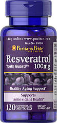 Puritan's Pride Resveratrol 100 mg, Ресвератрол (120 капс.)