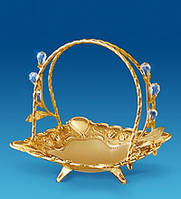 Цукерниця Сваровські 14 см із позолотою і ручкою AR-1041