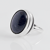 Авантюрин ніч Каїра, 16*12 мм, срібло 925, кільце, 891КА