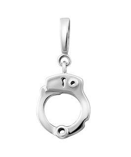 Підвіс срібний тематичний наручник без камінців