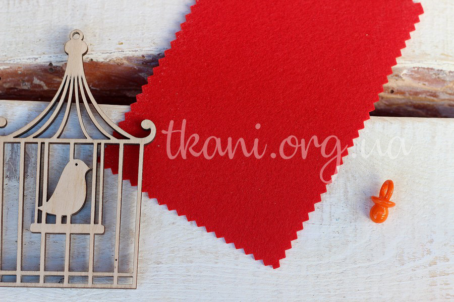 Фетр корейський жорсткий 1,2 мм для рукоділля і творчості 20*30см, 837, червоний, фото 1