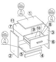 Тумба приліжкова з ящиком дуб hotdeal, фото 3