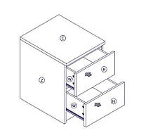 Тумба приліжкова біла з двома шухлядами  hotdeal, фото 4