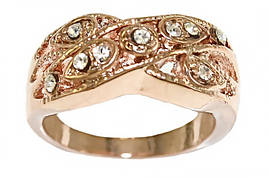 Кільце жіноче, Булат. Камені: Діаманти. Колір: позолота з кр. від. Є 17р. 18р. 19р.20р. В упаковці 12 кілець.