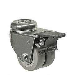 Колесо 1906-TL-076-B(19 "Twin Light") Ø 75мм, поворотне з отвором та гальмом