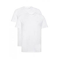 Однотонна біла чоловіча футболка з круглим вирізом і короткими рукавами 100% бавовна. Якість.