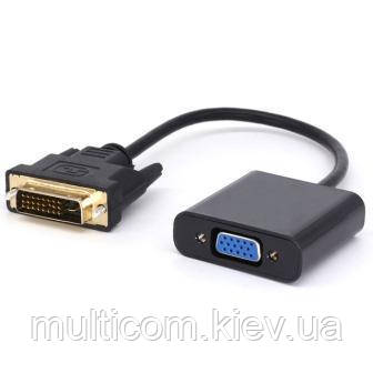 03-00-061. Конвертор DVI-D в VGA (штекер DVI-D dual link → гніздо VGA), шнур 20см