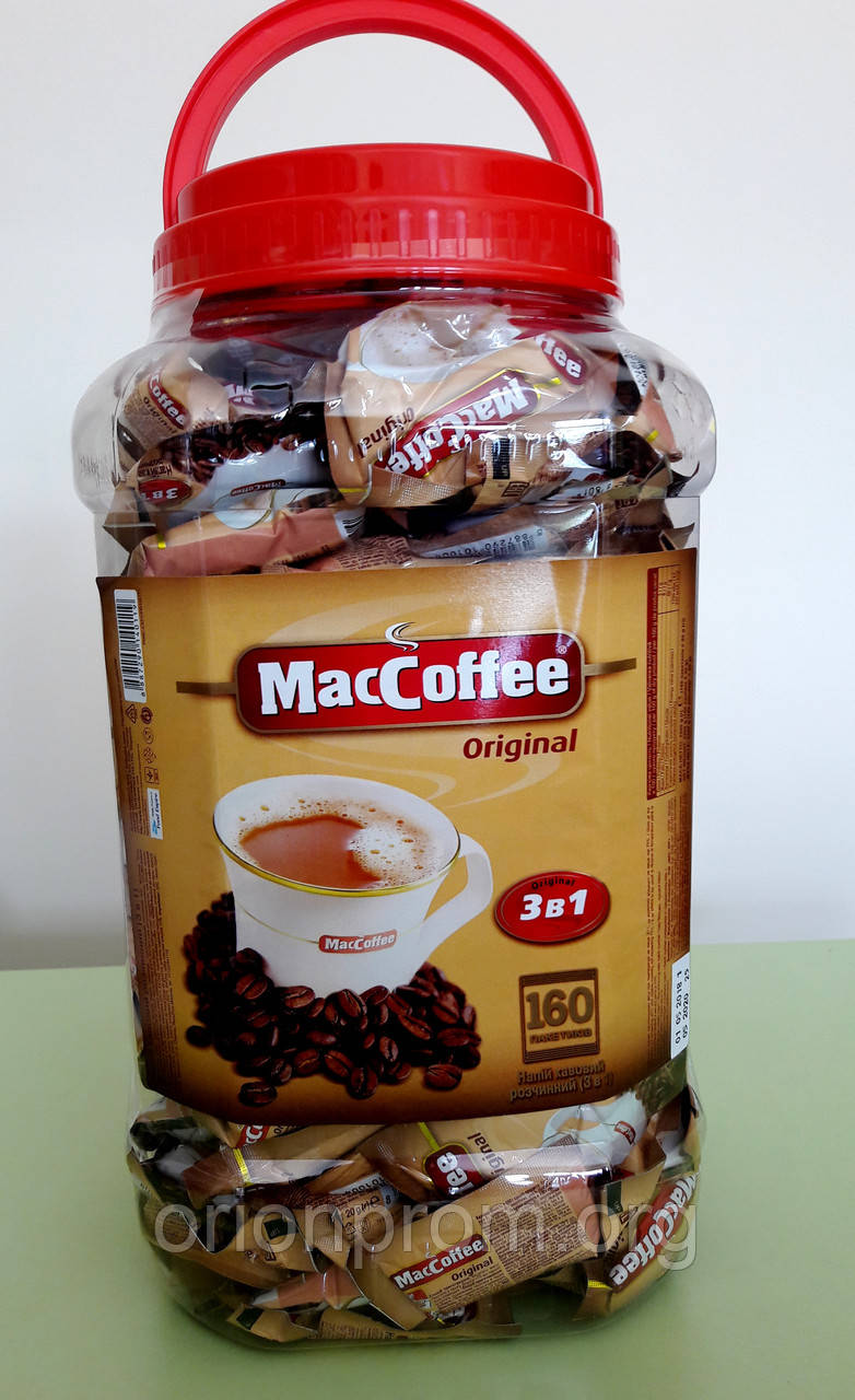 Кавовий напій Maccoffee 3 в 1 Original банка 160 пакетів