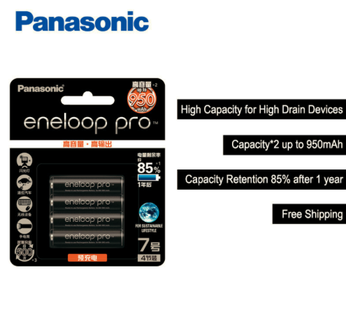 Акумуляторна батарея Ni-MH Panasonic eneloop Pro AAA 950 мА·год 4 шт (Оригінал)