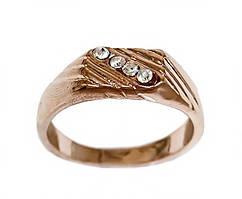 Друкування фірми Ailina. Булат. Напилення: позолота з кр.від. Камені: білий циркон.Є з 18 по 22 р. 12 шт. в уп.