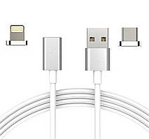 Кабель магнітний шнур Micro Usb Lightning 2 в 1 Magnetic Cable 2in1 DM-M15
