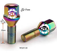 Колесные болты Starleks Конус (М12x1.5x28 NEX17) Радужный/Хром