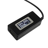 USB тестер KCX-017, вольтметр, амперметр, Charger Doctor, колір чорний