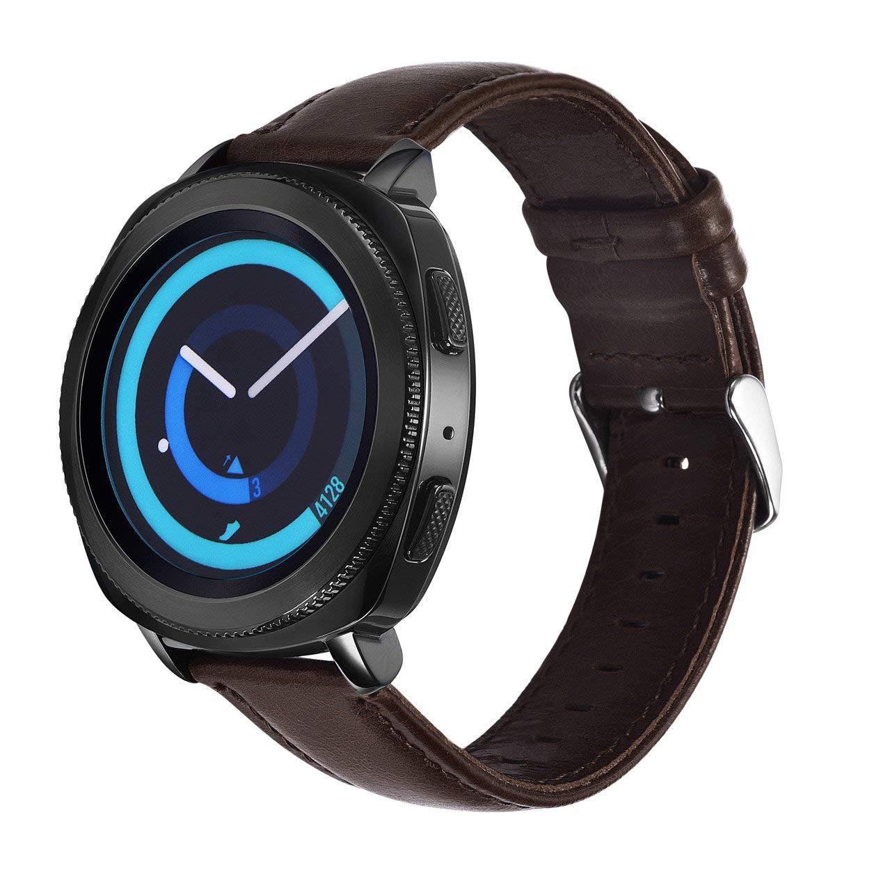Шкіряний ремінець Primo для годин Samsung Sport Gear (SM-R600) - Dark Brown