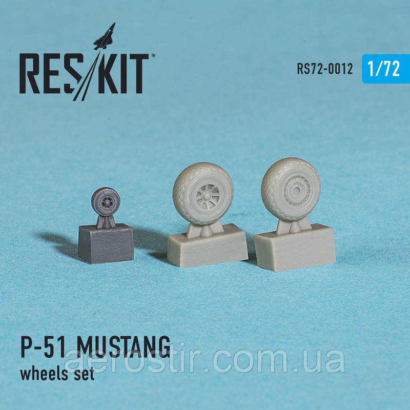 North American P-51 MUSTANG wheels set 1/72 RES/KIT 72-0012