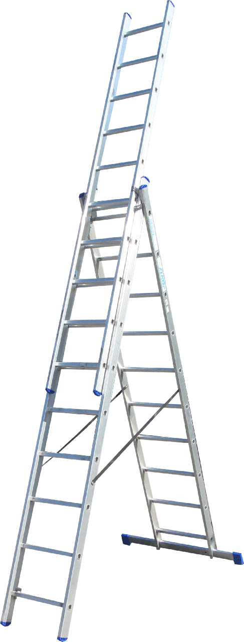 Драбина 3-секційна ELKOP VHR H 3*10 (3х10 ст., 2.7-6.1 м), фото 1