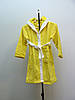 Дитячий халат велюровий із капюшоном, 7-8 років Жовтий, фото 2