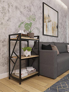 Стелаж металевий для дому та офісу Ромбо 3 полиці