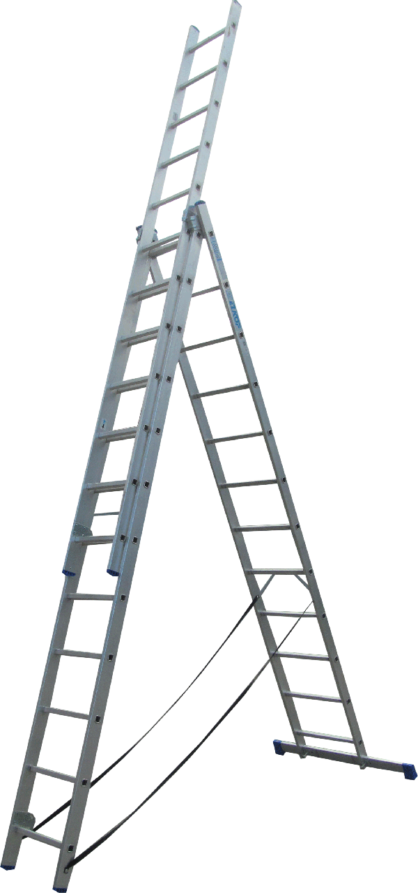 Драбина 3-секційна ELKOP VHR H 3*12 (3х12 ст., 3.21-7.37 м), фото 1