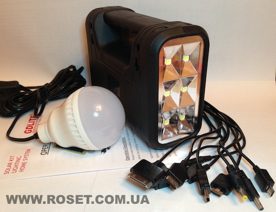Портативный аккумуляторный фонарь c солнечной батареей GDLITE GD-8017А - фото 2 - id-p59267719