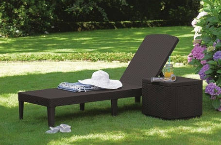Шезлонг пластиковий Keter Jaipur Sun lounger, віскі коричневий, фото 3