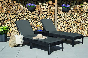 Шезлонг пластиковий Keter Jaipur Sun lounger, сірий, фото 3