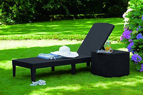Шезлонг пластиковий Keter Jaipur Sun lounger, сірий, фото 4