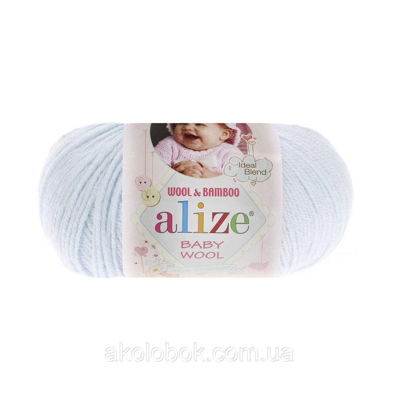 Пряжа для ручного в'язання Alize Baby wool (Алізе Бебі вул) 224 зимове небо