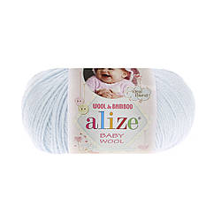 Пряжа для ручного в'язання Alize Baby wool (Алізе Бебі вул) 224 зимове небо