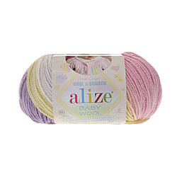Пряжа для ручного в'язання Alize Baby wool batik (Алізе Бебі вул батік) 4006