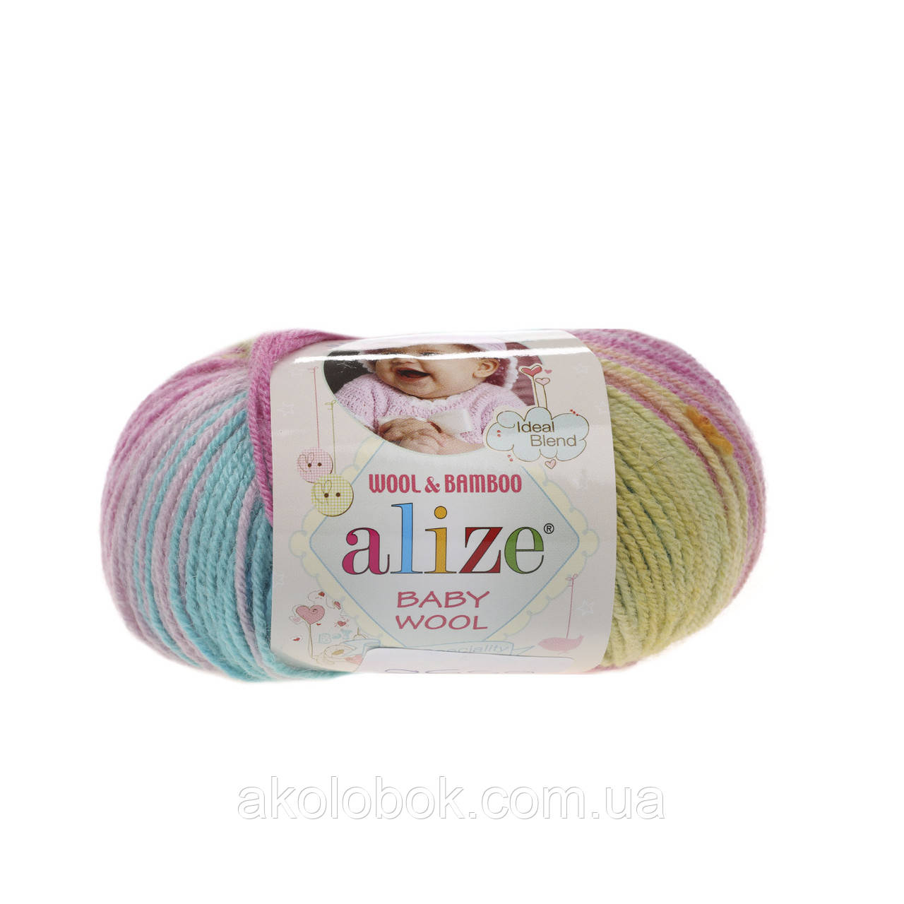 Пряжа для ручного в'язання Alize Baby wool batik (Алізе Бебі вул батік) 6550