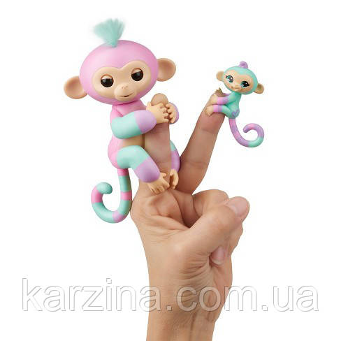 Мавпи Fingerlings з другом 100% Оригінал WowWee Baby Monkey & Mini Bffs Ashley and Chance Ешлі та Шанс 