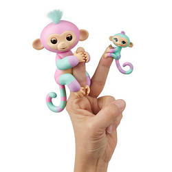 Мавпи Fingerlings з другом 100% Оригінал WowWee Baby Monkey & Mini Bffs Ashley and Chance Ешлі та Шанс 