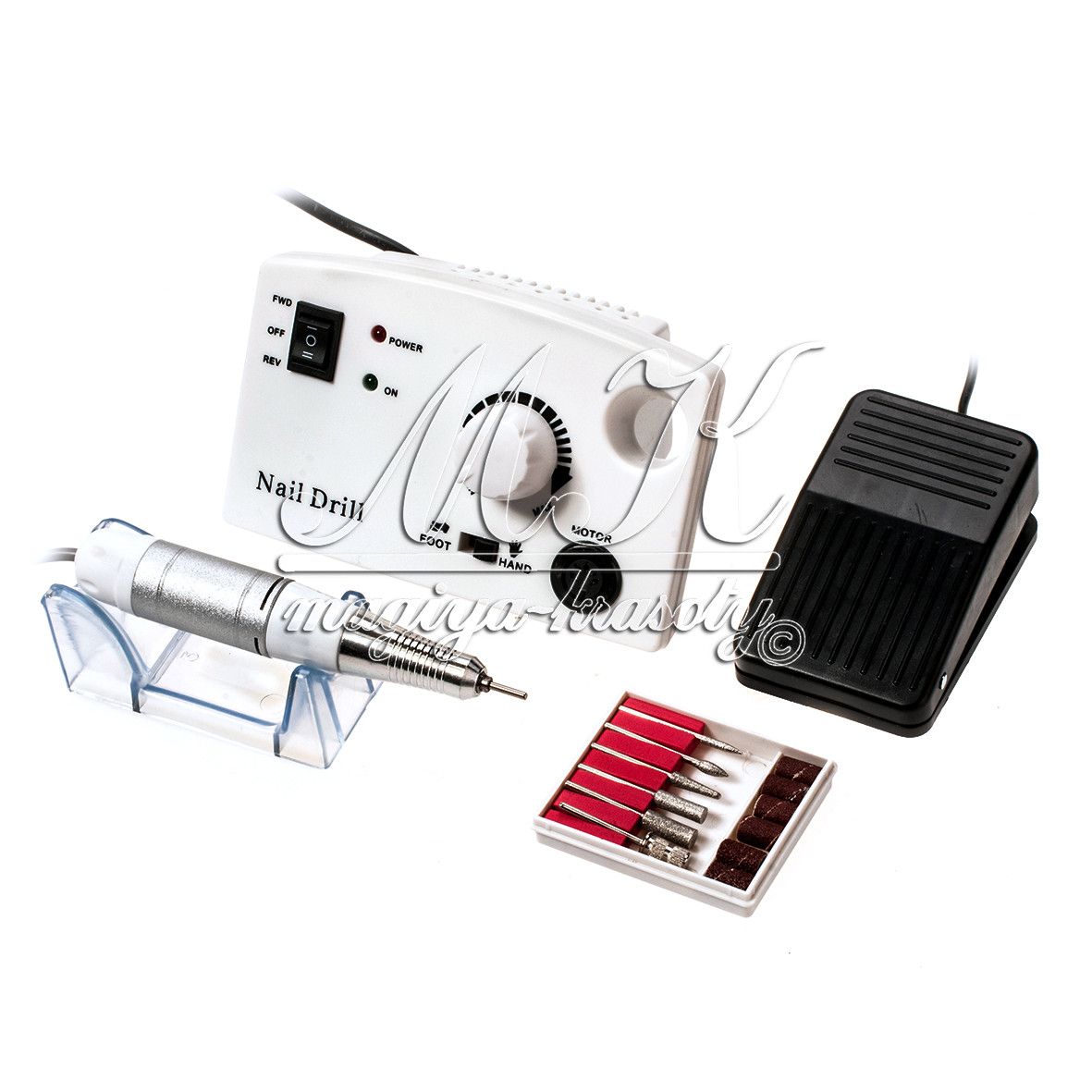 Фрезер для манікюру Nail Drill 65W, 35 тис. обертів, білий