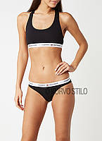 Жіночий комплект нижньої білизни Tommy Hilfiger (топ + труси сліпи), колір чорний