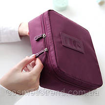 Косметичка/несесер жіноча дорожня Trevel Season Bag Burgundy 22*17*8 см, фото 3