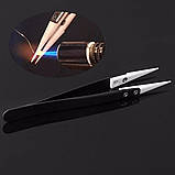 Сумкнутний пінцет жароміцний з керамічними наконечниками (косою), фото 3