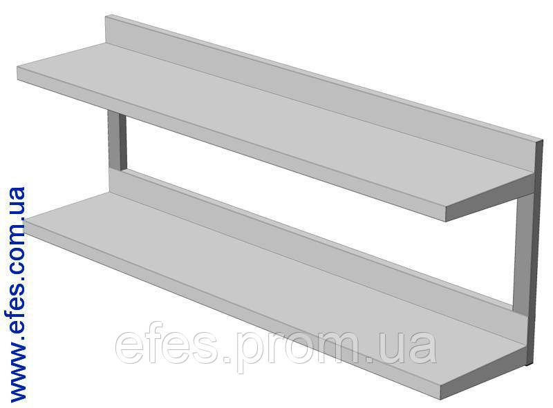 Полка кухонная навесная двухуровневая ПК-2, 1000х300х360 эталон 304 (ID ...