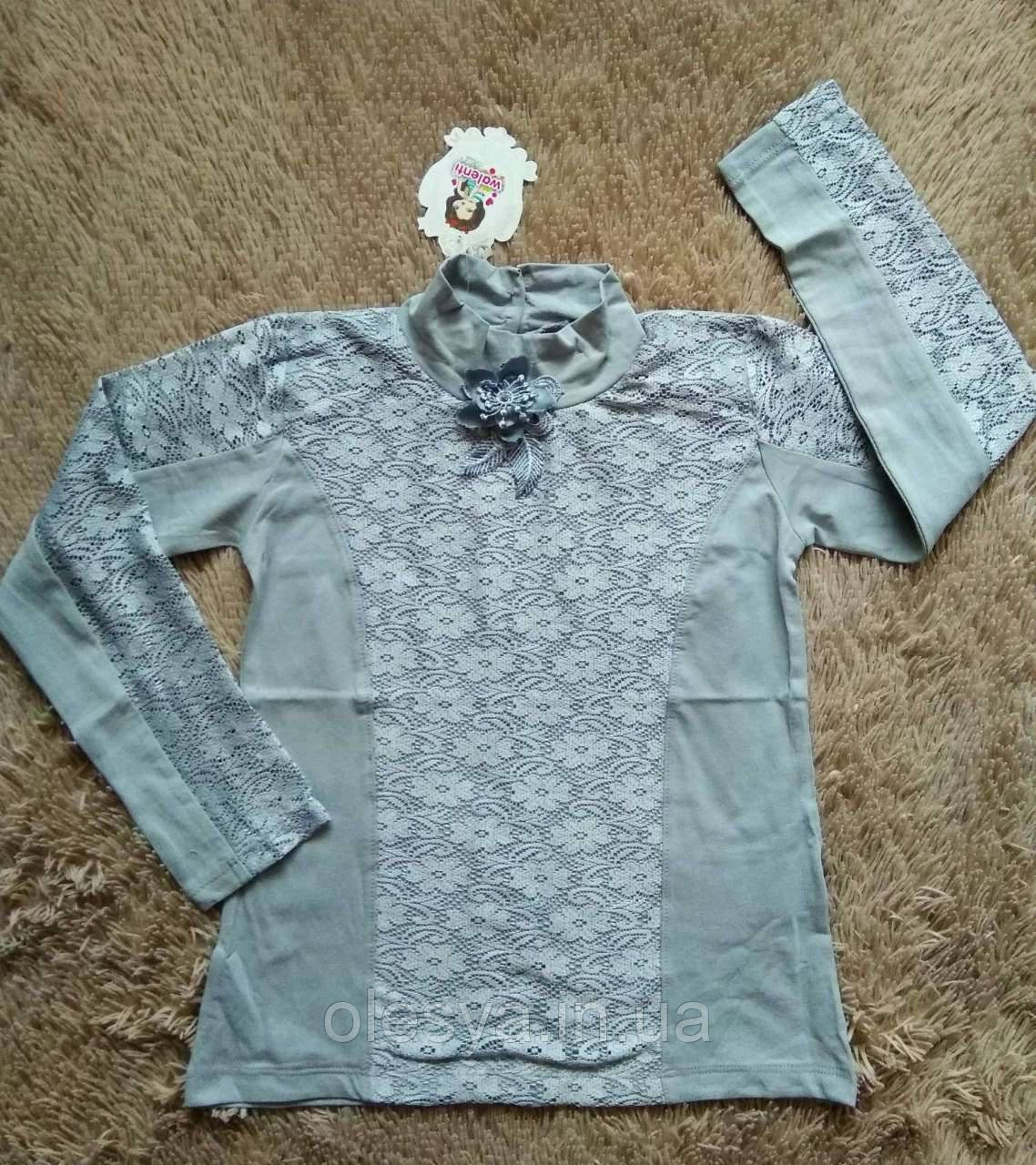 Ошатний шкільний гольф Ромашки на дівчинку Сірий колір Розміри 128 134, фото 1