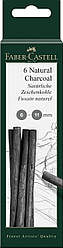 Вугілля натуральне Faber-Castell Pitt natural charcoal stick, товщина 6-11 мм (6 палочок), 129398