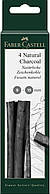 Уголь натуральный Faber-Castell Pitt natural charcoal stick, толщина 9-15 мм (4 палочки), 129498