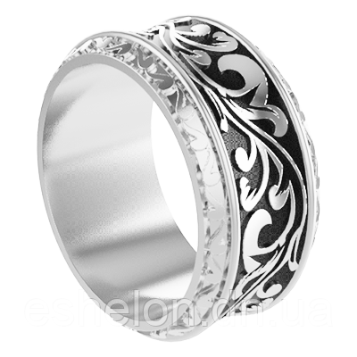 Жіноче кільце срібне З Вензелями, фото 1