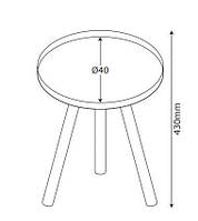 Столик приставний круглий білий діаметр 40 см hotdeal, фото 3