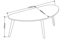Столик журнальний овальний білий 120 см, hotdeal, фото 3