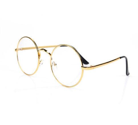 Круглі комп'ютерні окуляри в золотистій оправі Avatar, фото 1