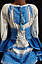 Український костюм (сукня + спідниця) "Подовжачка" для дівчаток 110-164/синьо-білий, фото 2
